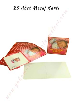 25 Adet Mesaj Kartı - Hoşgeldin Bebek Pembe