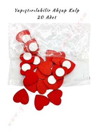 Yapıştırılabilir Ahşap Kalp 2 Cm - Mor