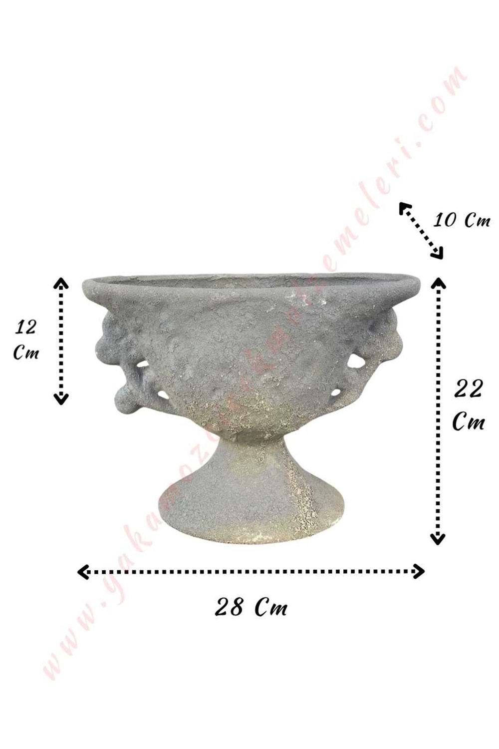Ayaklı Oval Seramik Vazo 28*22 Cm Uyar H-8 - Gri