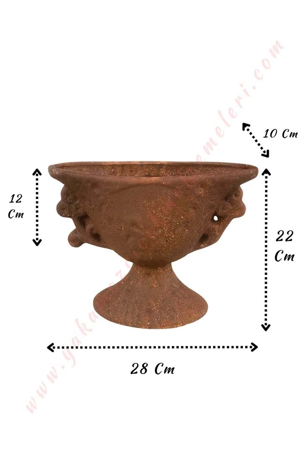 Ayaklı Oval Seramik Vazo 28*22 Cm Uyar H-8 - Kahverengi