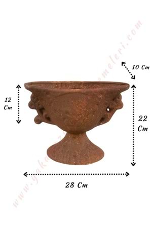 Ayaklı Oval Seramik Vazo 28*22 Cm Uyar H-8 - Kahverengi