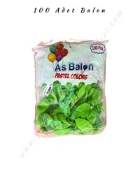 Balon Düz Renk 100 Adet - Yeşil