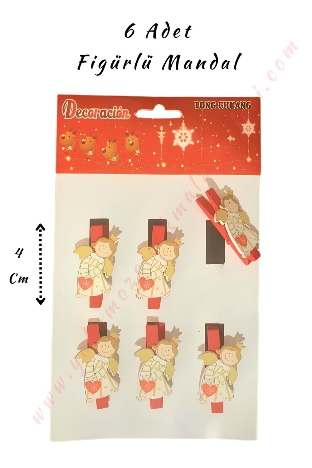 Figürlü Mandal - 6 lı Paket - Beyaz Melek