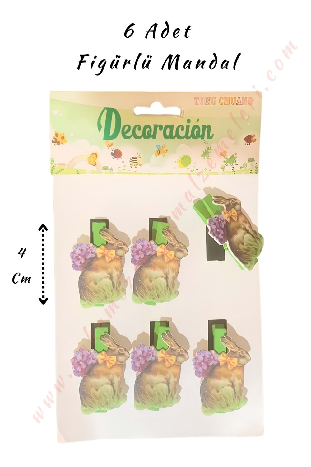 Figürlü Mandal - 6 lı Paket - Tavşan