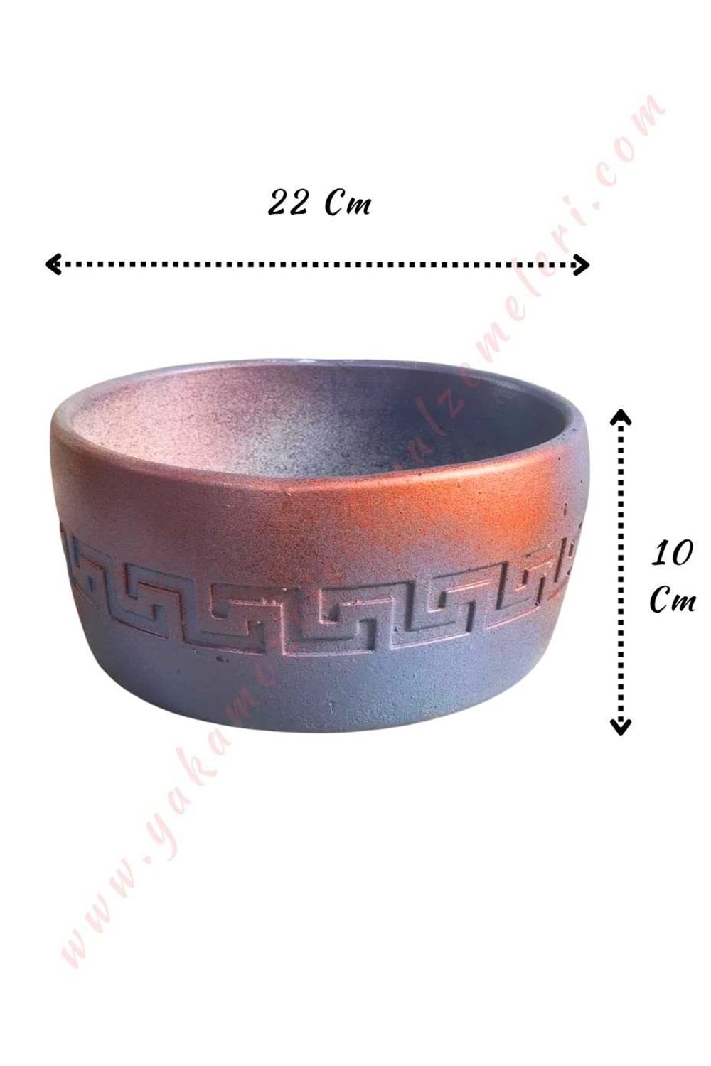 Beton Çanak Saksı Çap 22 Cm Yükseklik 10 Cm - Mor