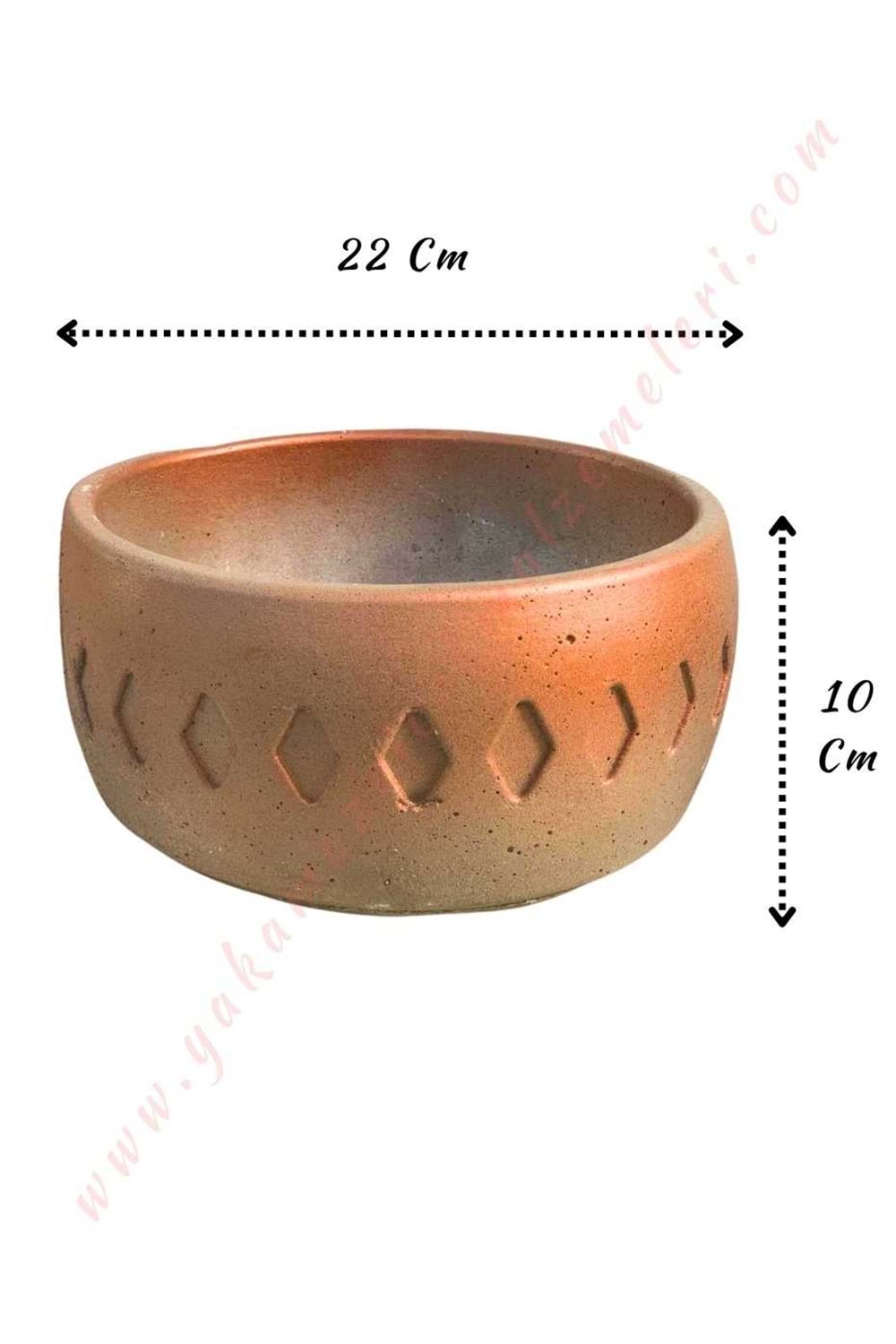 Beton Çanak Saksı Çap 22 Cm Yükseklik 10 Cm - Opak