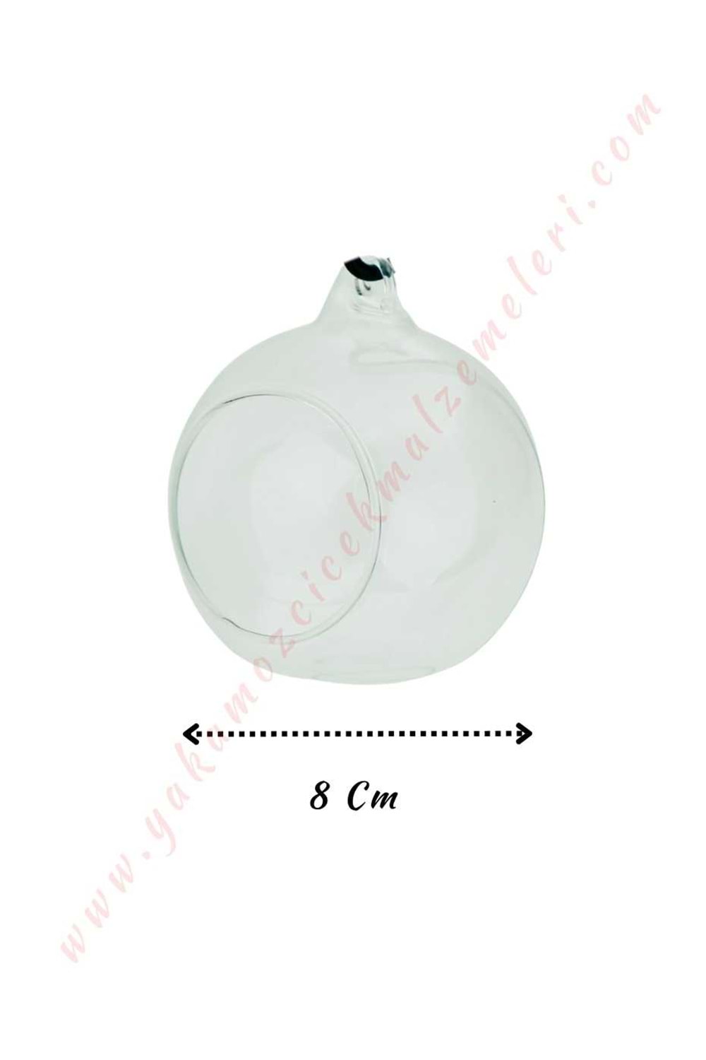 Dekoratif Cam Küre Kandil Mumluk Çap 8 cm Küçük YK-197