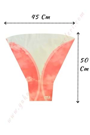 Çiçek - Buket Paketleme Poşeti Buket Desenli 50 Adet 45*50 Cm YK-176 - Açık Pembe