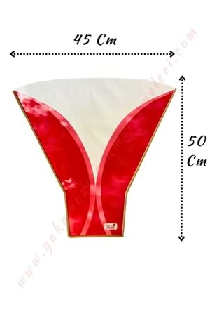 Çiçek - Buket Paketleme Poşeti Buket Desenli 50 Adet 45*50 Cm YK-176 - Kırmızı