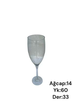 Cam Kadeh Jumbo Boy 14*60 Cm Derinlik 33 Cm 006