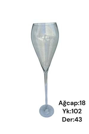 Cam Kadeh Jumbo Boy 18*102 Cm Derinlik 43 Cm 010