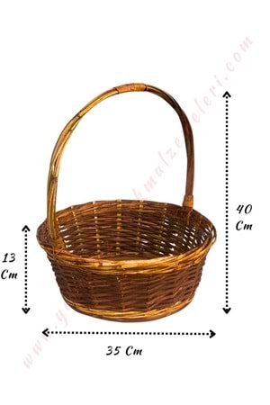 Yuvarlak Aranjman Sepeti Yılbaşı Metuş Çap 35 Cm Yükseklik 40 Cm