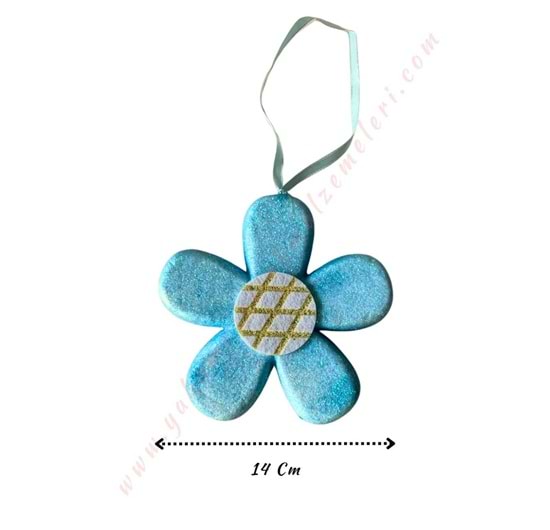 Strafor Simli Papatya 14 Cm - Mavi