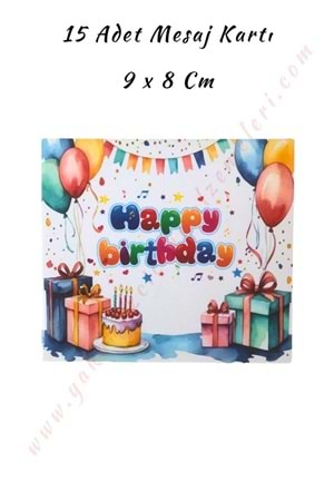 15 Adet Özel Gün Mesaj Kartı - Krem