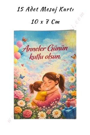 15 Adet Özel Gün Mesaj Kartı - Çok Renkli