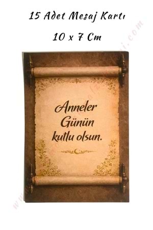 15 Adet Özel Gün Mesaj Kartı - Kahverengi