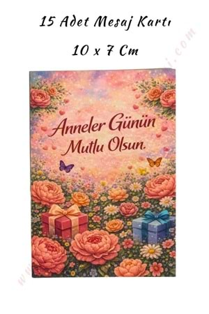 15 Adet Özel Gün Mesaj Kartı - Somon