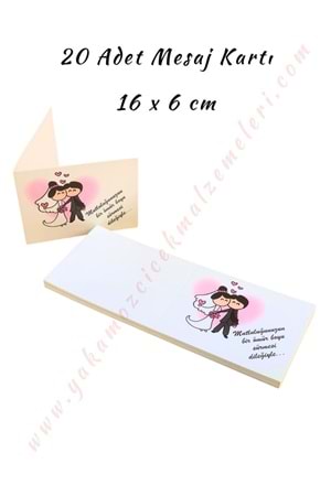20 Adet Mesaj Kartı - Mutluluğunuzun Bir Ömür Boyu Sürmesi Dileğiyle