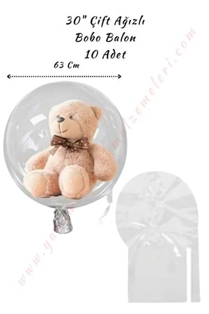 Bobo Balon - 30 İnch Çift Girişli - 10 Adet