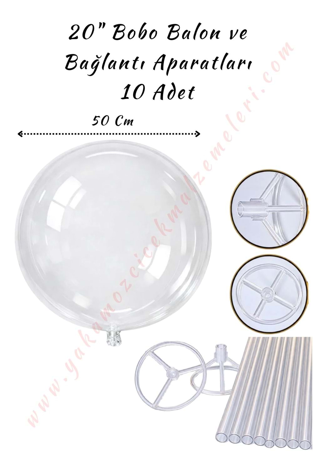 Bobo Balon ve Bağlantı Aparatları - 20 İnch - 10 Adet