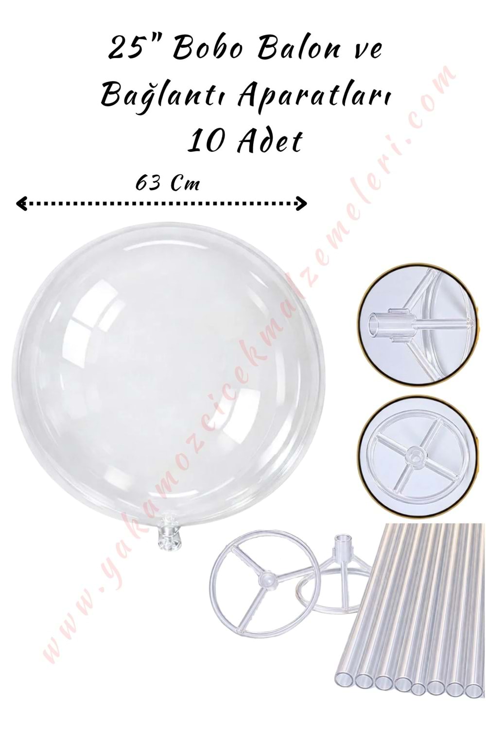 Bobo Balon ve Bağlantı Aparatları - 25 İnch - 10 Adet