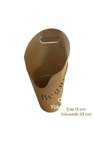 Büyük Boy Kaktüs Skulent Taşıma Çantası Kraft İthal Çanta 10 Adet Çap 13 Cm Boy 33 Cm