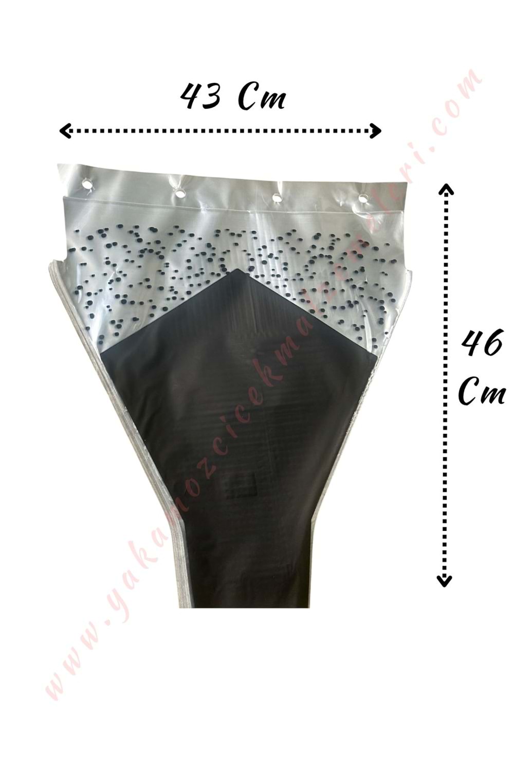 Çiçek - Buket Paketleme Poşeti Desenli 100 Adet 43*46 Cm YK-349 - Siyah