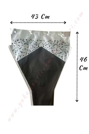 Çiçek - Buket Paketleme Poşeti Desenli 100 Adet 43*46 Cm YK-349 - Siyah