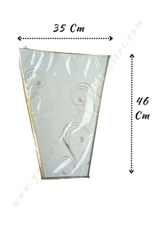 Çiçek - Buket Paketleme Poşeti Desenli 100 Adet 35*46 Cm YK-350 - Beyaz