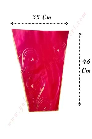 Çiçek - Buket Paketleme Poşeti Desenli 100 Adet 35*46 Cm YK-350 - Bordo