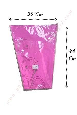 Çiçek - Buket Paketleme Poşeti Desenli 100 Adet 35*46 Cm YK-350 - Pembe