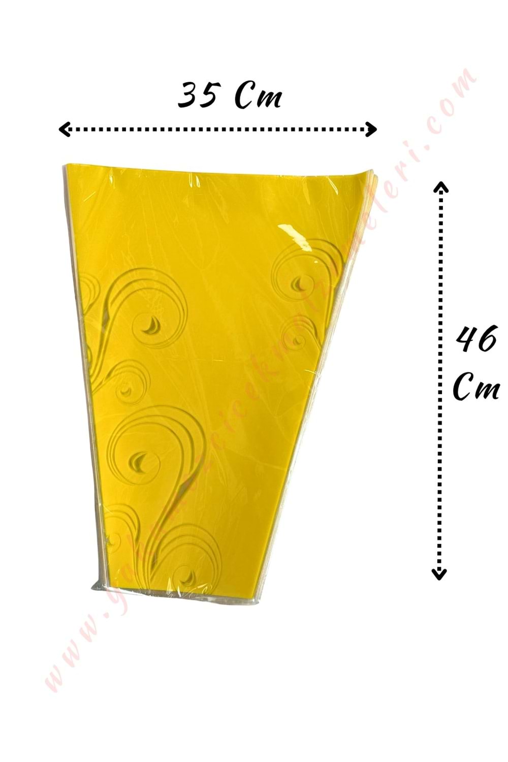 Çiçek - Buket Paketleme Poşeti Desenli 100 Adet 35*46 Cm YK-350 - Sarı