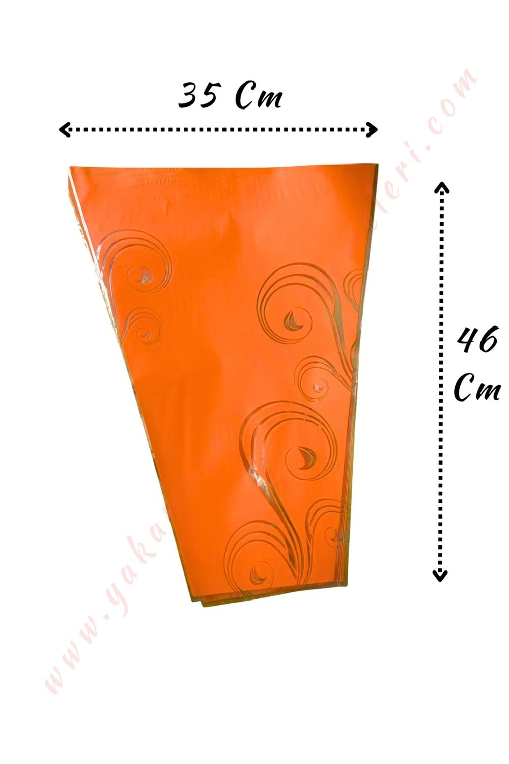 Çiçek - Buket Paketleme Poşeti Desenli 100 Adet 35*46 Cm YK-350 - Turuncu