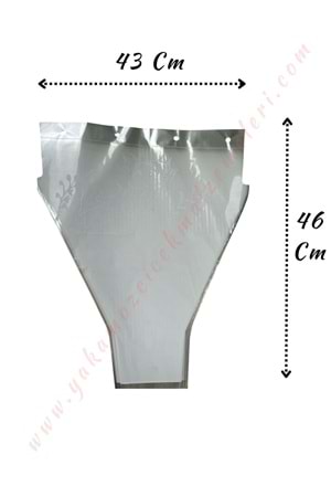 Çiçek - Buket Paketleme Poşeti Desenli 100 Adet 43*46 Cm YK-347 - Beyaz