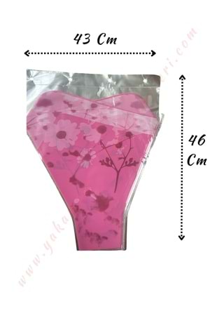 Çiçek - Buket Paketleme Poşeti Desenli 100 Adet 43*46 Cm YK-346 - Pembe