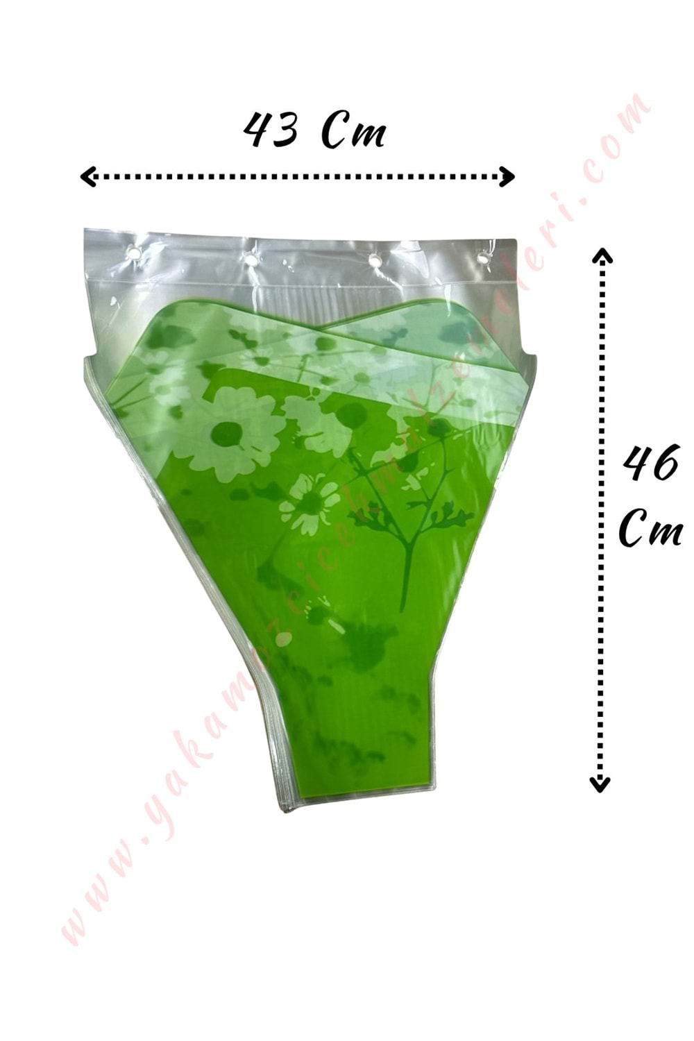 Çiçek - Buket Paketleme Poşeti Desenli 100 Adet 43*46 Cm YK-346 - Yeşil