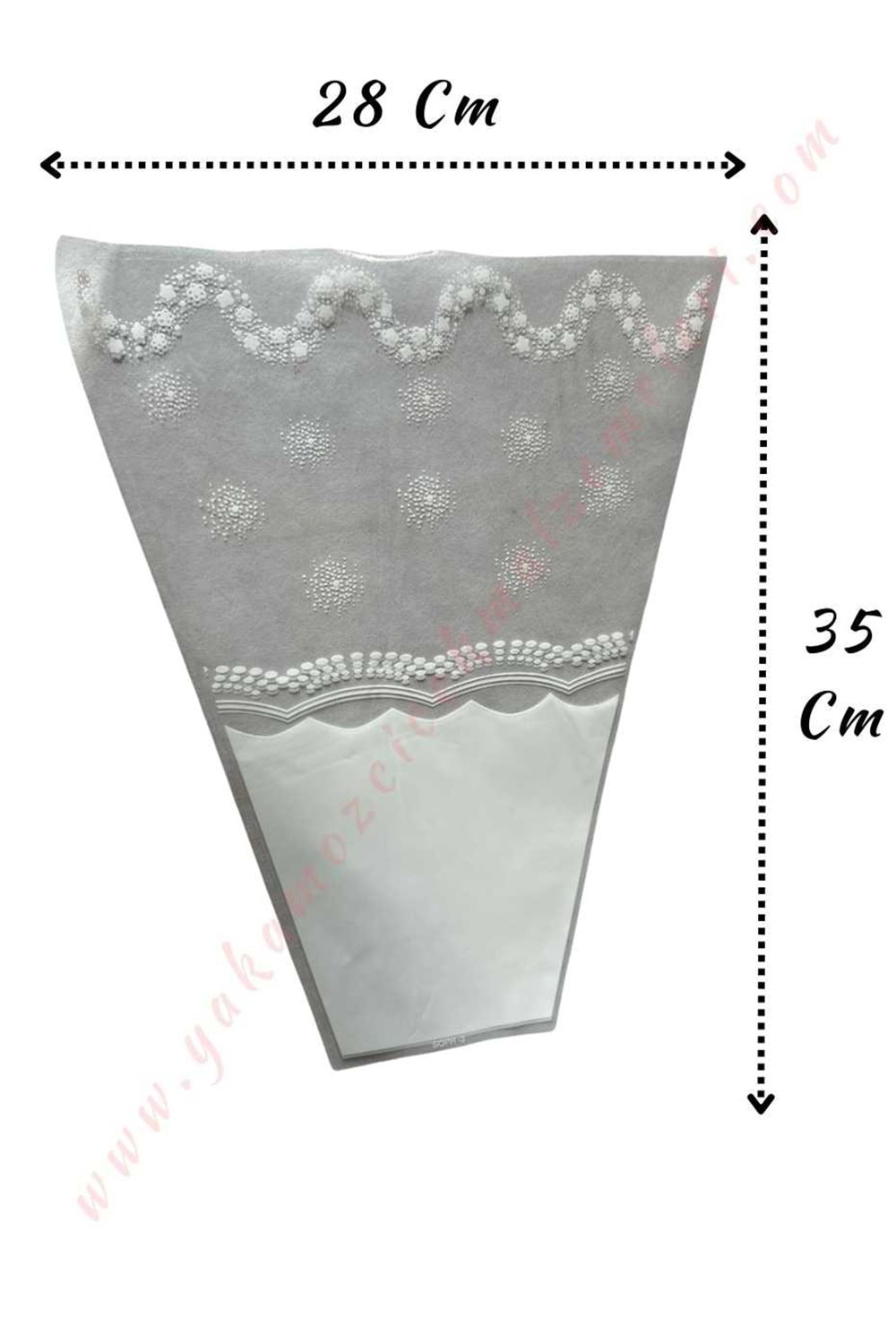 Çiçek - Buket Paketleme Poşeti Desenli Beyaz 100 Adet 28*35 Cm YK-309