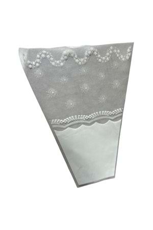 Çiçek - Buket Paketleme Poşeti Desenli Beyaz 100 Adet 28*35 Cm YK-309