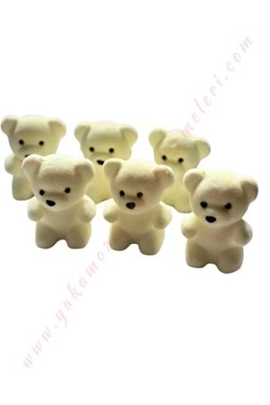 Strafor Ayıcık Küçük Boy 6 lı Paket Boy 8 Cm YK-354 - Beyaz