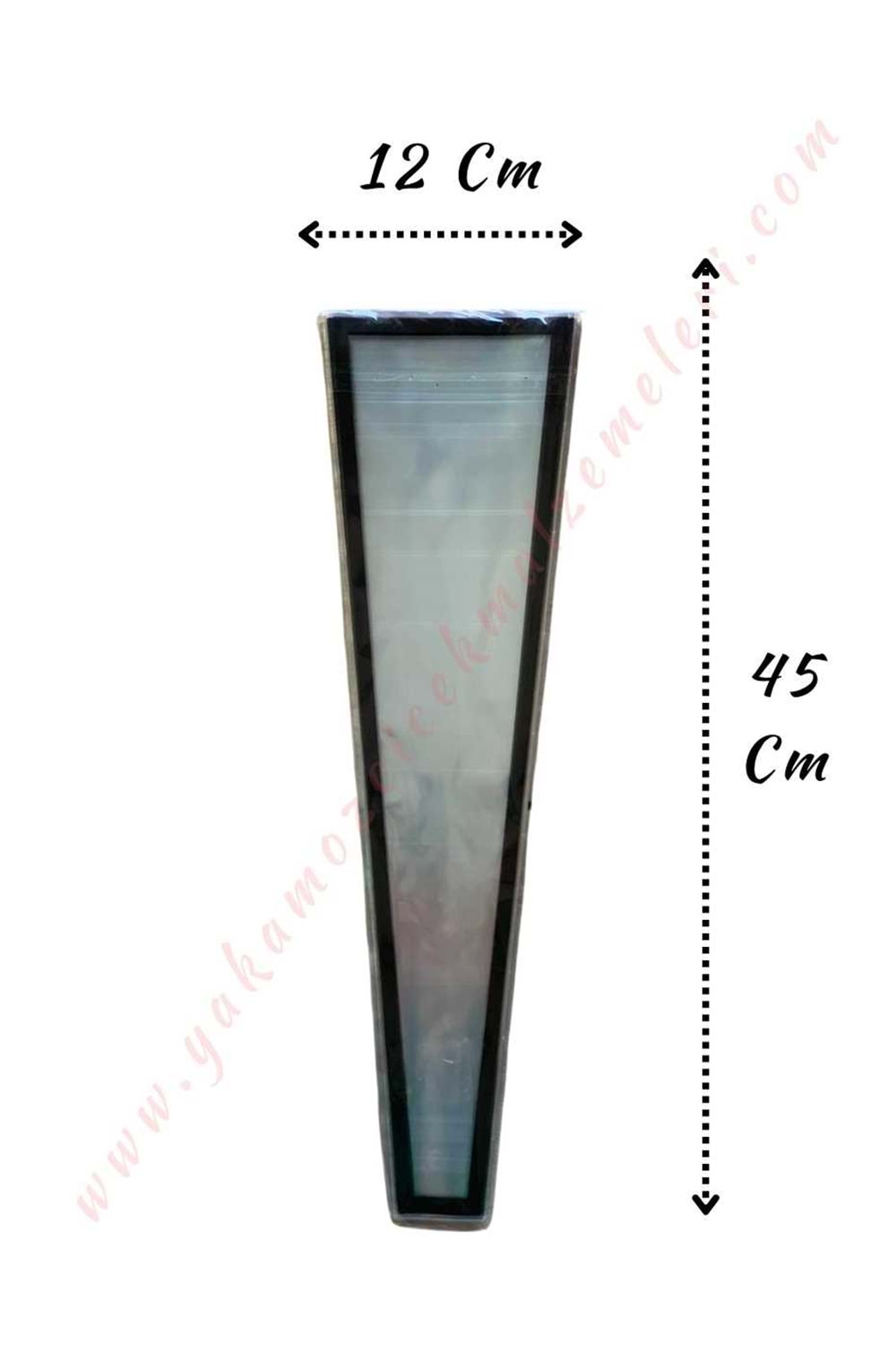 Çiçek Poşeti Çerçeveli 50 Adet 12*45 Cm - Tek Güllük YK-269 - Siyah