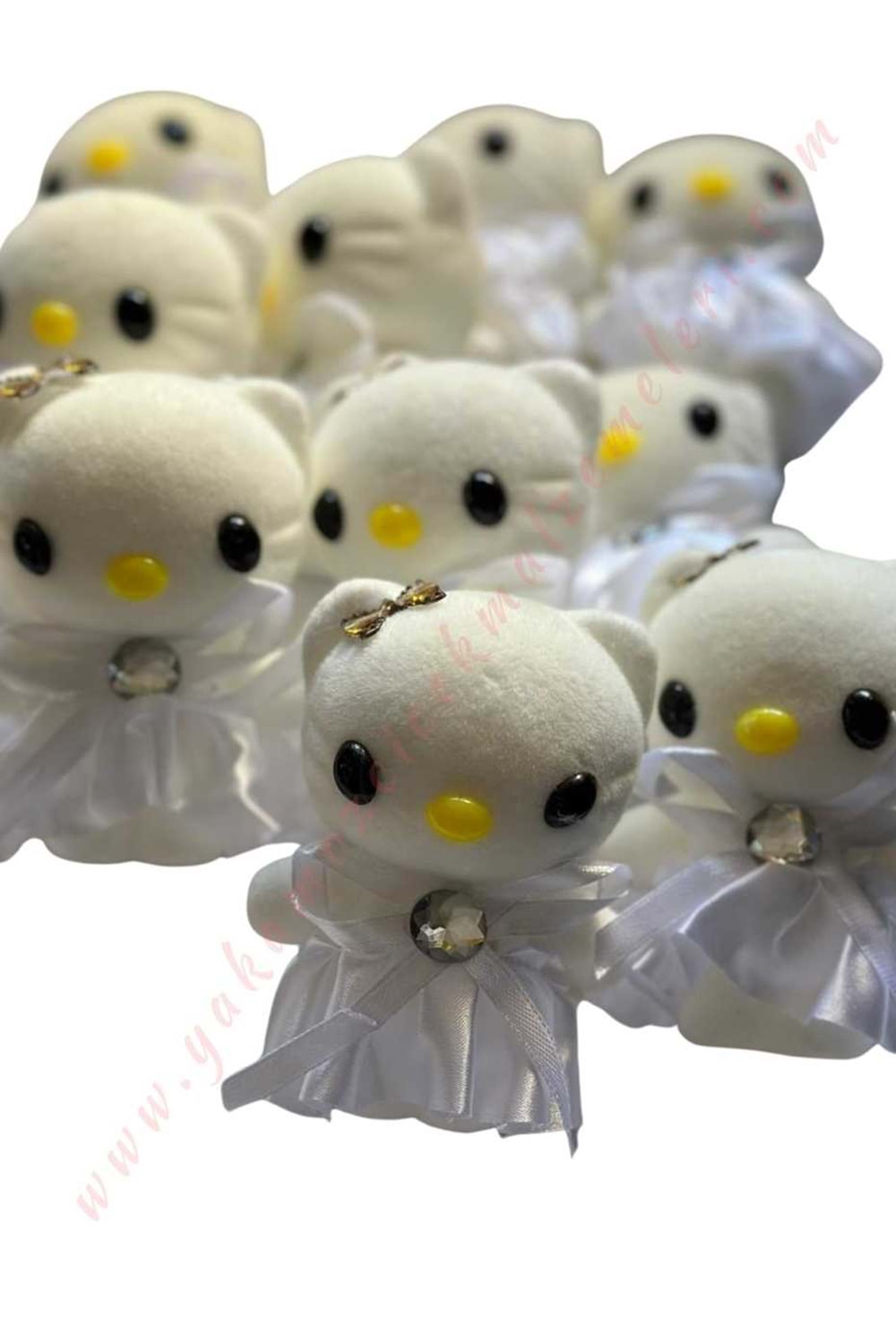 Hello Kitty Strafor Buket Süsleme 10 Lu Paket Objesi YK-277 - Beyaz