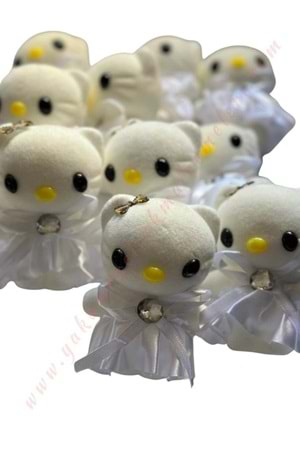 Hello Kitty Strafor Buket Süsleme 10 Lu Paket Objesi YK-277 - Beyaz