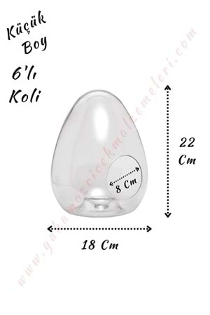 Cam Teraryum Yumurta Küçük Boy 18*22 Cm Ağız Çapı 8 Cm 6 Adet - Yumurta