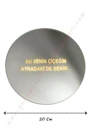 Cam Buket Süsleme Aynası - Bu Senin Çiçeğin Aynadaki de Benim - K