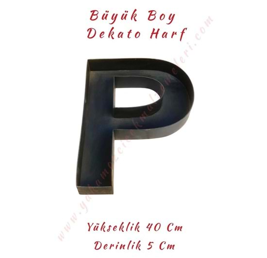 P Büyük Boy Dekato Harf Suya Dayanıklı Kesme - Canlı Çiçek Aranjman Altlığı - P Harfi