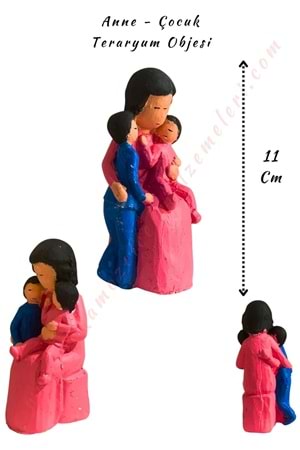 Anne ve Çocuk - Teraryum Obje - Pembe
