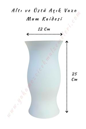 Çift Tarafı Açık Vazo - Mumluk - Aranjman Camı Çap 12 Cm Yükseklik 25 Cm